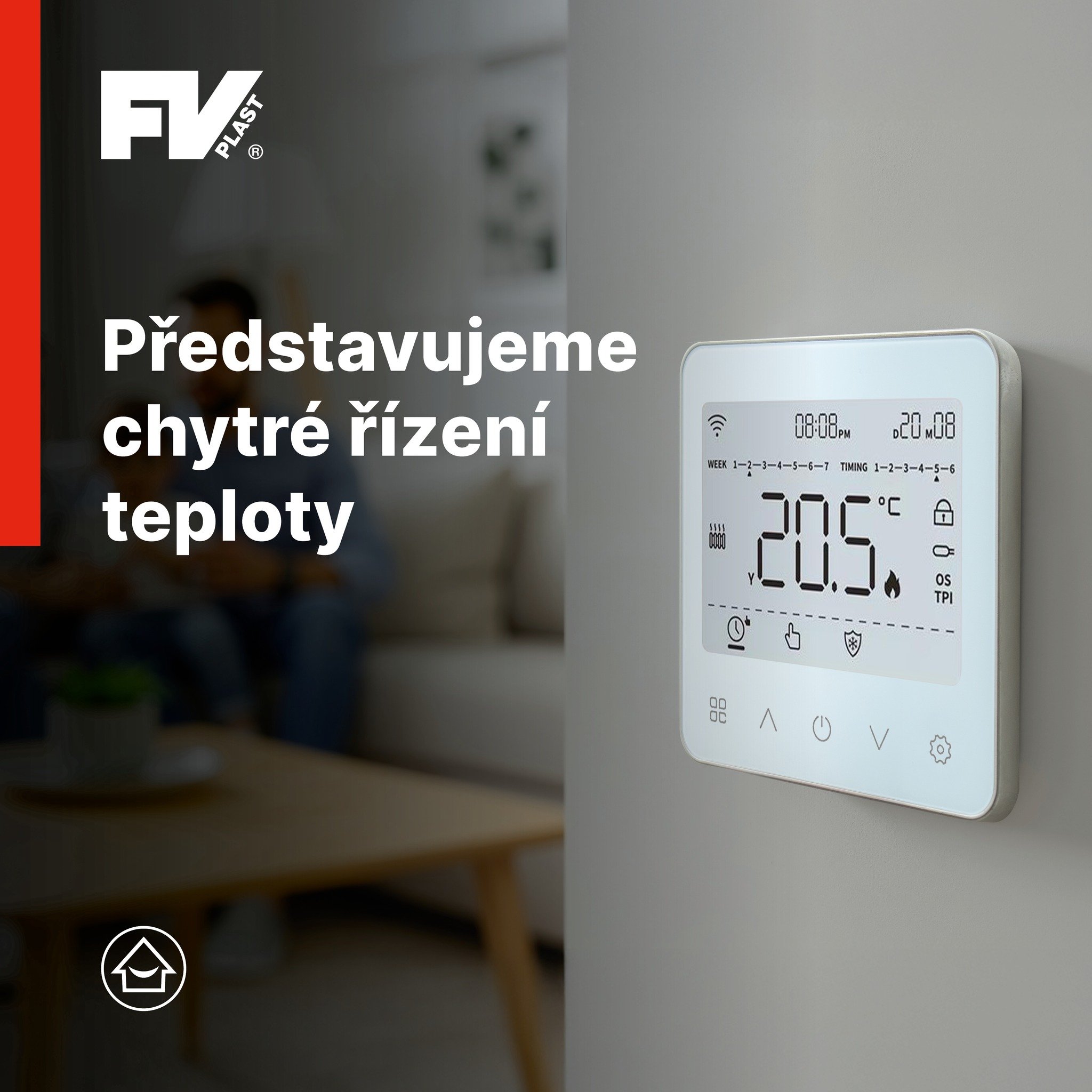 Programovatelný termostat, který posouvá ovládání topení a chlazení na vyšší úroveň